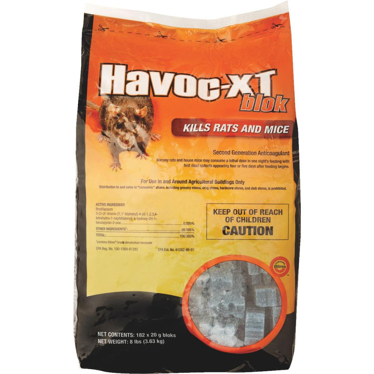 Havoc Bait Pellet Throw Pack For Mice and Rats 8.2 lb 40 pk