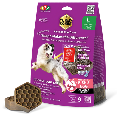 Yummy Combs Fish & Egg Flossing Adult Dog Treats (Medium 12 oz (26-50 lbs 12-22 kg))