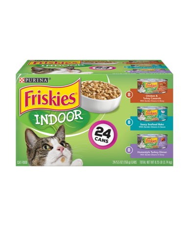 Friskies Indoor Wet Cat Food Variety Pack 24 Count