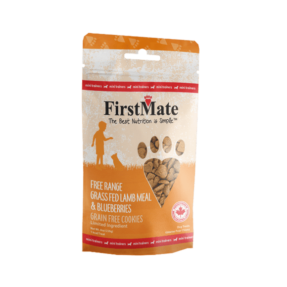 FirstMate Pet Foods Mini Trainers Grass Fed Lamb Meal & Blueberries Dog Treats