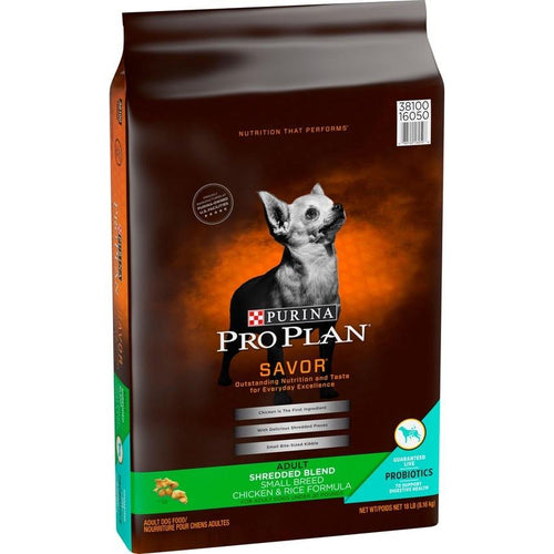 Purina Pro Plan Savor Adult Shredded Blend Small Breed Chicken & Rice Formula Dry Dog Food