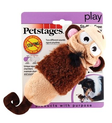 Petstages Mini Stuffing Free Monkey Dog