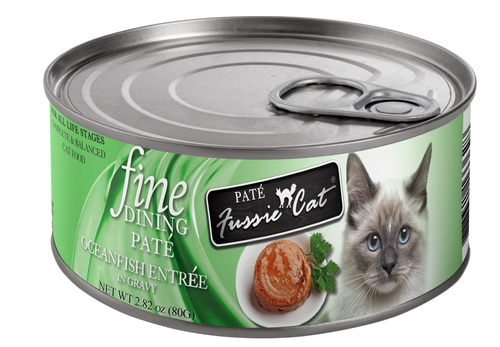 Fussie Cat Fine Dining Pate Oceanfish Entree in gravy Canned Cat Food