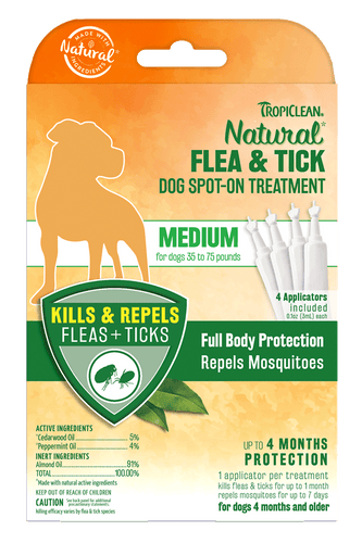 TropiClean Natural Flea & Tick Spot-On Treatment